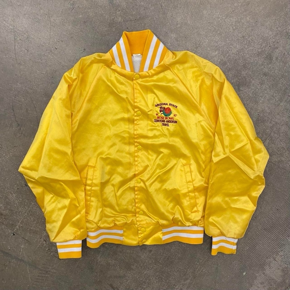 Vintage ASU Arizona State University Sun Devils 1987 Rose Bowl Satin Jacket M